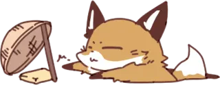 🤔 zorro, durmiendo, lindo, animal whatsapp sticker