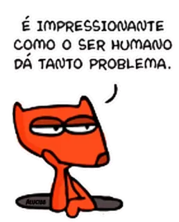 🌝 É IMPRESSIONANTE COMO O SER HUMANO DÁ TANTO PROBLEMA. dessin animé, renard, frustration, plainte, problèmes humains, animal, autocollant telegram sticker