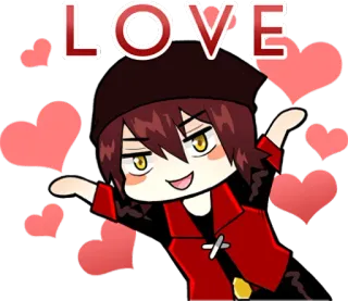 😍 LOVE amore, cuore, cartone animato, anime, san valentino, carino telegram sticker