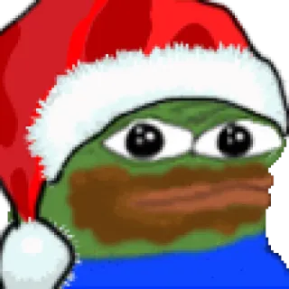 💩 pepe, christmas, santa hat, frog, meme, internet culture whatsapp sticker