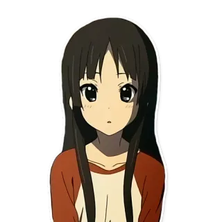 😮 Mio Akiyama K-On! Anime, Cartoon, Mädchen, Süß, Porträt, K-On, Mio Akiyama telegram sticker