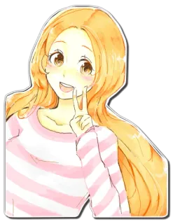 ✌ girl, peace sign, watercolor, cartoon telegram sticker