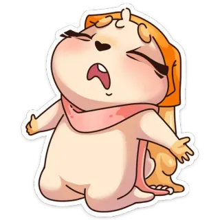 😭 Мультфильм, Милый, Шарф, Персонаж, Смешной whatsapp sticker