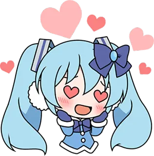 😍 Anime, Desenho animado, Corações, Fofo, Amor, Kawaii telegram sticker