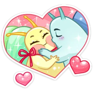 😘 cinta, hati, kartun, imut, pasangan, romansa, kasih sayang whatsapp sticker