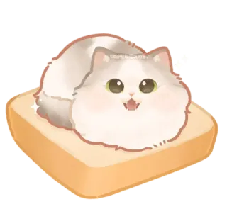🐾 猫, パン, トースト, 動物, ペット, かわいい, カワイイ telegram sticker