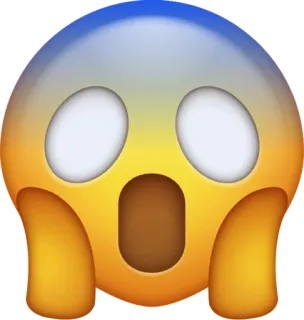 😱 Emoji, Verängstigt, Geschockt, Ängstlich, Ausdruck, Gesicht whatsapp sticker
