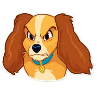 😡 Lady Lady and the Tramp chien, en colère, dessin animé, personnage, animal, Disney telegram sticker