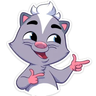 😉 Cartoon, Stinktier, Tier, Aufkleber telegram sticker