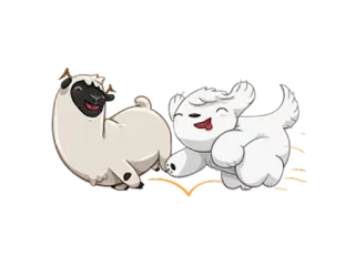💃 schaap, dier, schattig, cartoon, hond, speels telegram sticker