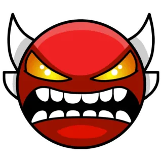 👿 devil, demon, angry, geometric, red, face, horns whatsapp sticker