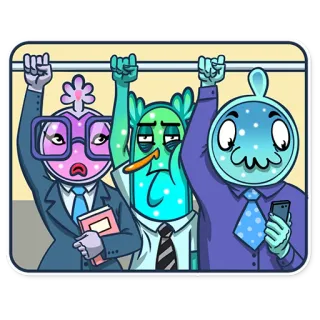 🚇 персонажи, мультфильм, офис, монстр, бизнес whatsapp sticker