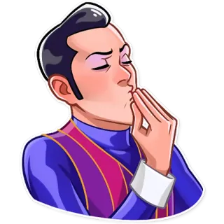 😚 Robbie Rotten LazyTown 卡通, 反派, 亲吻, 角色, 紫色 telegram sticker