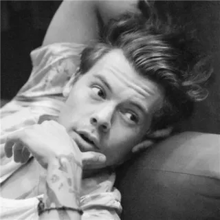 🎵 Harry Styles singer, celebrity, portrait, black and white, person, man telegram sticker