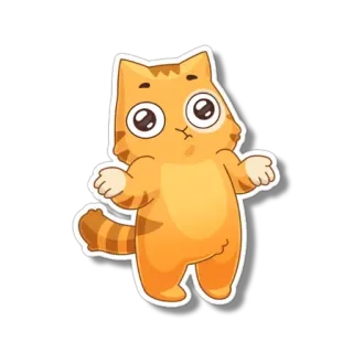 🤷‍♀️ gato, lindo, animal, dibujo animado, naranja telegram sticker