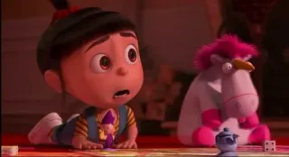 😟 Agnes Despicable Me agnes, despicable me, cartoon, animated, movie, character, pink unicorn telegram sticker