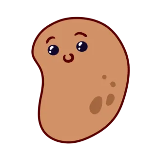 😊 feijão, comida, desenho animado, fofo, kawaii, adesivo telegram sticker
