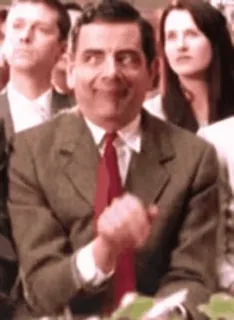👐 Mr. Bean Mr. Bean, Rowan Atkinson, clapping, funny, comedy whatsapp sticker