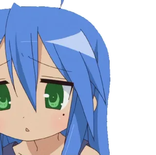 😧 anime, chica, linda, pelo azul, triste telegram sticker