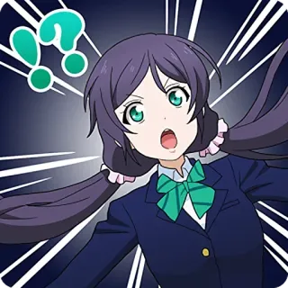 😳 Anime, Fille, Question, Exclamation, Uniforme scolaire, Dessin animé telegram sticker