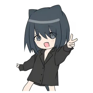 ✌ Anime, Nhân vật, Hoạt hình, Dễ thương, Kawaii, Minh họa telegram sticker