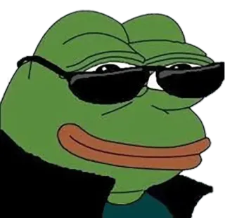 😎 Pepe the Frog Pepe, żaba, mem internetowy, okulary przeciwsłoneczne, cool, mem telegram sticker