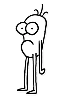 🙁 мультфильм, персонаж, иллюстрация, минимализм, каракули telegram sticker