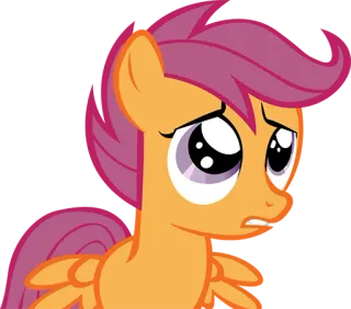 😟 Scootaloo My Little Pony Cartoon, Pony, Traurig, Augen, Süß, Figur, Animiert whatsapp sticker