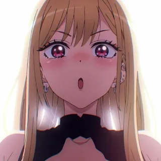 ❤️ Marin Kitagawa My Dress-Up Darling Anime, Fille, Mignon, Marin Kitagawa, My Dress-Up Darling, Blonde, Surprise whatsapp sticker
