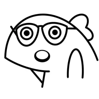 😱 poisson, lunettes, dessin animé, animal, intello, illustration whatsapp sticker