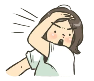 🙆 만화, 여자, 짜증, 좌절, 표정 whatsapp sticker