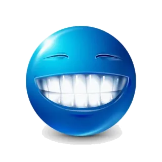😁 azul, smiley, rosto, feliz, dentes whatsapp sticker