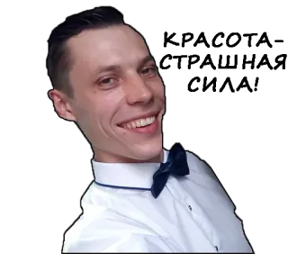👍 hombre, pajarita, retrato, sonriendo, traje formal telegram sticker