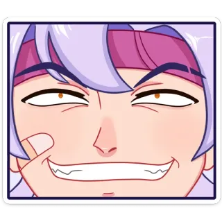 😄 Anime, Desenho animado, Rosto, Expressão, Sorriso irônico, Sticker telegram sticker