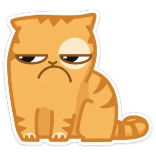 😒 gato, adesivo, laranja, felino, animal, desenho animado, fofo telegram sticker