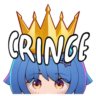 🫅 CRINGE cringe, corona, anime, dibujos animados, emoji whatsapp sticker