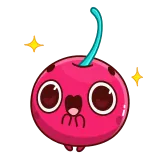 👌 cereza, kawaii, lindo, brillo, fruta, dibujo animado telegram sticker