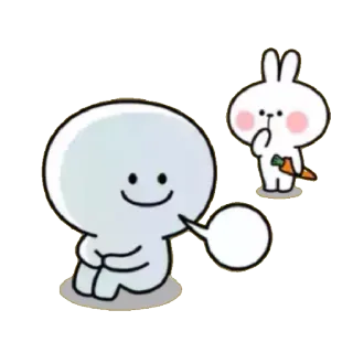 🤔 Мультфильм, Кролик, Милый, Эмодзи, Стикер whatsapp sticker