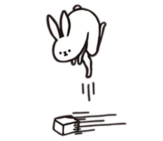 👺 lapin, mignon, animal, saut, autocollant, dessin animé, icone whatsapp sticker