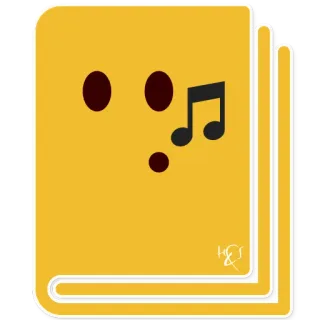 📔 libro, música, lectura, notas, educación, símbolo telegram sticker
