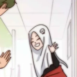🍒 cartoon, hijab, muslim, greeting, islamic, anime, woman telegram sticker