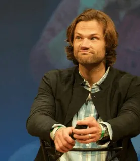😕 Jared Padalecki actor, celebrity, man, portrait telegram sticker