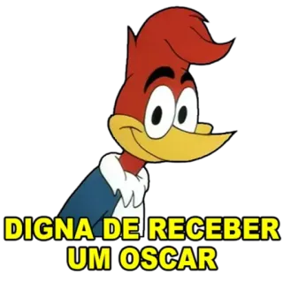 🏆 Woody Woodpecker DIGNA DE RECEBER UM OSCAR cartoon, woody woodpecker, animated character, oscar, movie, humor telegram sticker