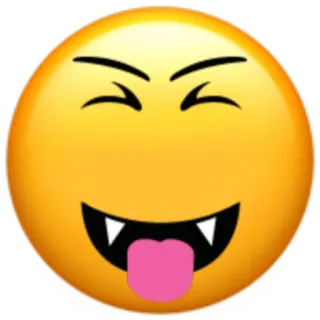 ☠️ Emoji, Język, Zęby, Twarz, Wystawianie języka, Żółty telegram sticker