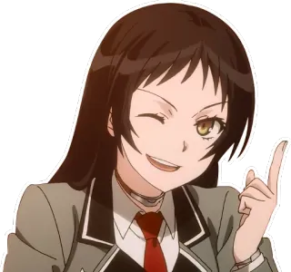 😉 anime, wink, girl, cartoon, cheerful whatsapp sticker