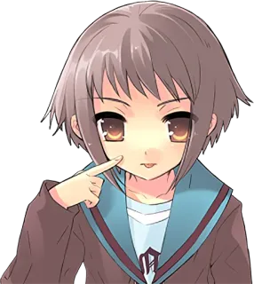 😛 อนิเมะ, ผู้หญิง, น่ารัก, ตัวละคร, ผมสีน้ำตาล telegram sticker