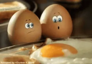 🍳 uovo, uova, cartoni animati, cibo, colazione, cucina whatsapp sticker