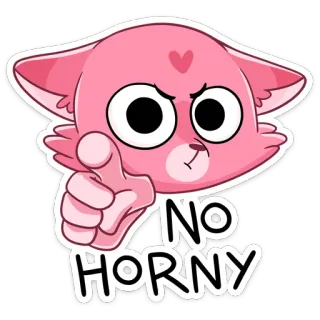 😡 NO HORNY gato, meme, sem tesão, animal, fofo, engraçado telegram sticker