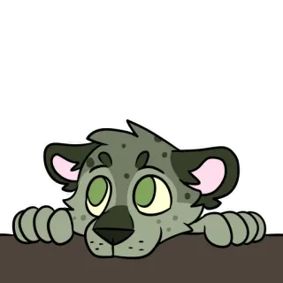 👀 zwierzę, kot, kreskówka, naklejka, leopard telegram sticker