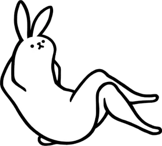 🛌 coniglio, coniglio, carino, animale, cartone animato, rilassante, tranquillo telegram sticker